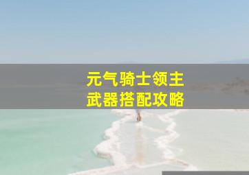 元气骑士领主武器搭配攻略