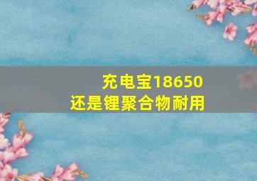 充电宝18650还是锂聚合物耐用