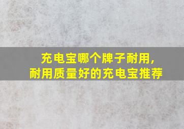 充电宝哪个牌子耐用,耐用质量好的充电宝推荐