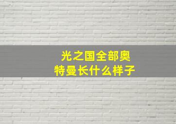 光之国全部奥特曼长什么样子