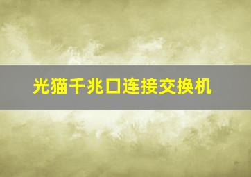 光猫千兆口连接交换机