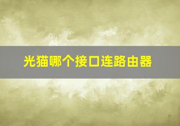 光猫哪个接口连路由器