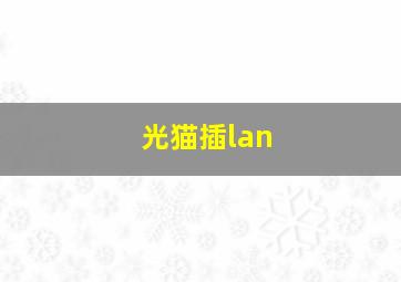 光猫插lan