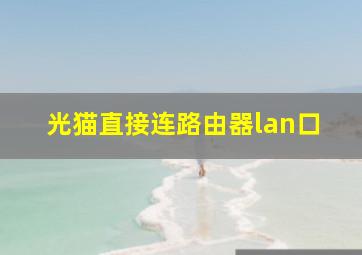 光猫直接连路由器lan口