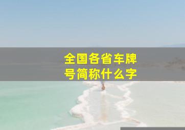 全国各省车牌号简称什么字