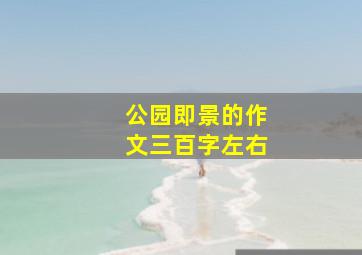 公园即景的作文三百字左右