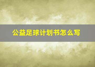 公益足球计划书怎么写