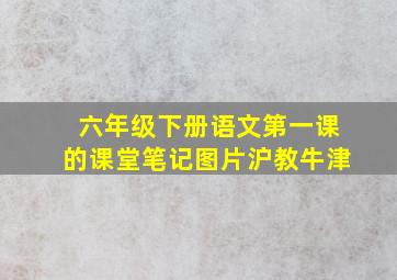 六年级下册语文第一课的课堂笔记图片沪教牛津