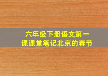 六年级下册语文第一课课堂笔记北京的春节