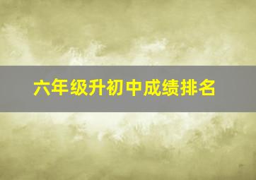 六年级升初中成绩排名