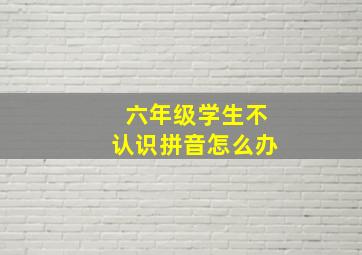 六年级学生不认识拼音怎么办