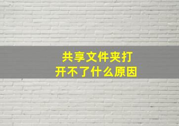 共享文件夹打开不了什么原因