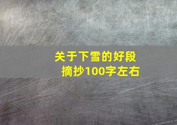 关于下雪的好段摘抄100字左右