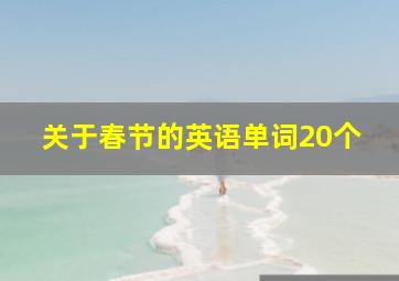 关于春节的英语单词20个