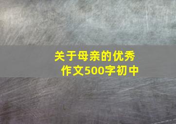 关于母亲的优秀作文500字初中