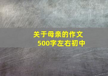 关于母亲的作文500字左右初中