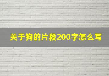 关于狗的片段200字怎么写