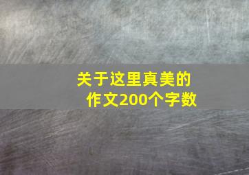 关于这里真美的作文200个字数