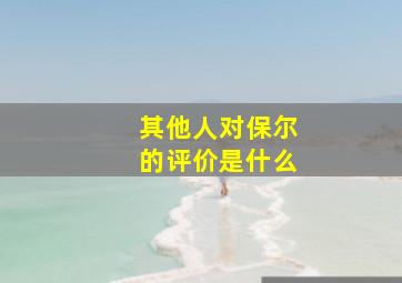 其他人对保尔的评价是什么