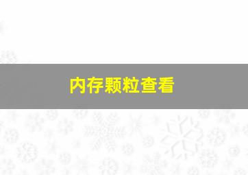 内存颗粒查看