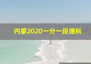 内蒙2020一分一段理科