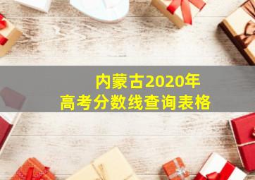 内蒙古2020年高考分数线查询表格