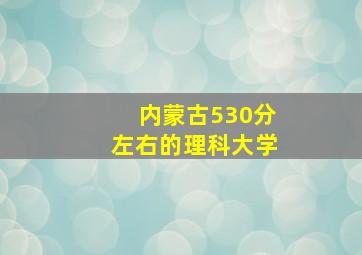 内蒙古530分左右的理科大学