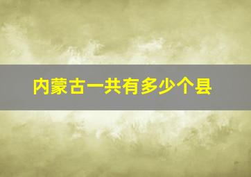 内蒙古一共有多少个县