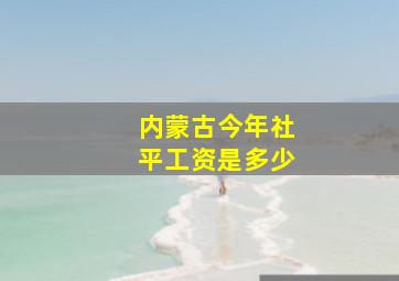 内蒙古今年社平工资是多少