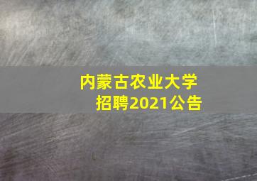 内蒙古农业大学招聘2021公告