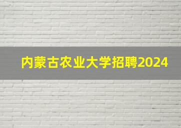 内蒙古农业大学招聘2024