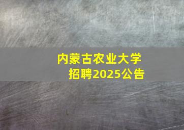 内蒙古农业大学招聘2025公告