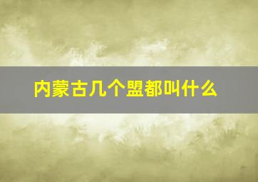 内蒙古几个盟都叫什么