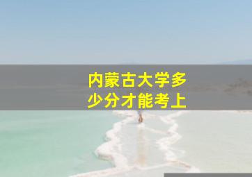 内蒙古大学多少分才能考上