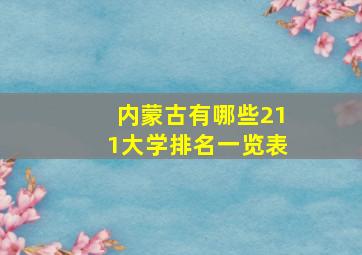 内蒙古有哪些211大学排名一览表