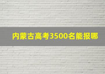 内蒙古高考3500名能报哪