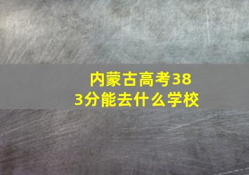 内蒙古高考383分能去什么学校