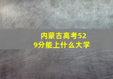 内蒙古高考529分能上什么大学