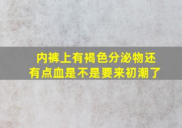 内裤上有褐色分泌物还有点血是不是要来初潮了