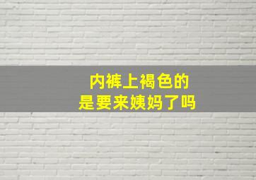 内裤上褐色的是要来姨妈了吗