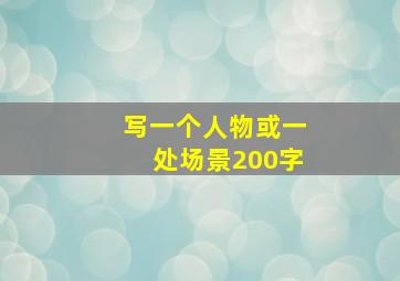 写一个人物或一处场景200字