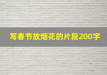 写春节放烟花的片段200字