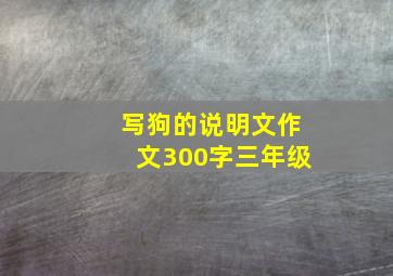 写狗的说明文作文300字三年级