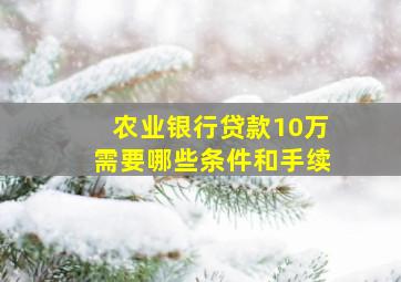 农业银行贷款10万需要哪些条件和手续