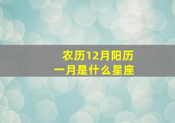 农历12月阳历一月是什么星座