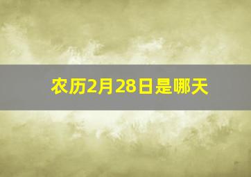 农历2月28日是哪天