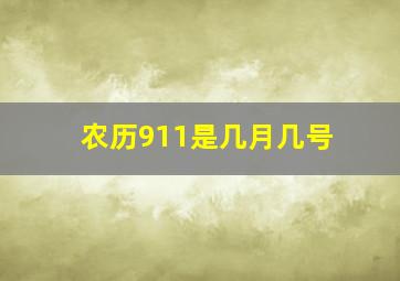 农历911是几月几号