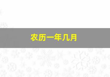 农历一年几月