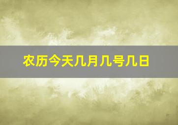 农历今天几月几号几日