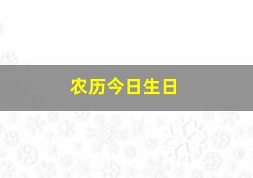 农历今日生日